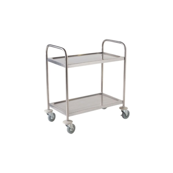 GENWARE | FULLY WELDED STAINLESS STEEL TROLLEY - 2 SHELVES | TROLWELD2S