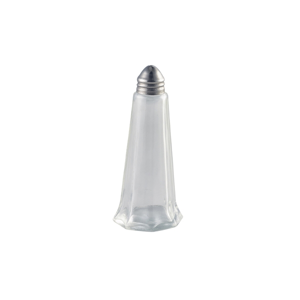 GENWARE | GLASS LIGHTHOUSE SALT SHAKER SILVER TOP X 12 | KC001