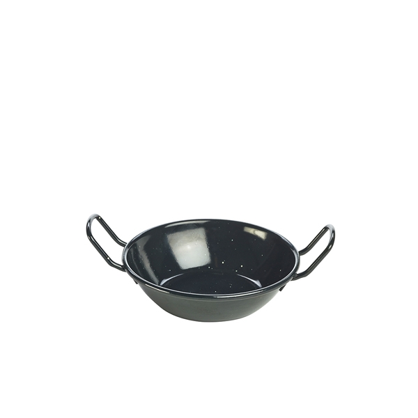 GENWARE | BLACK ENAMEL DISH 14CM X 6 | E0614