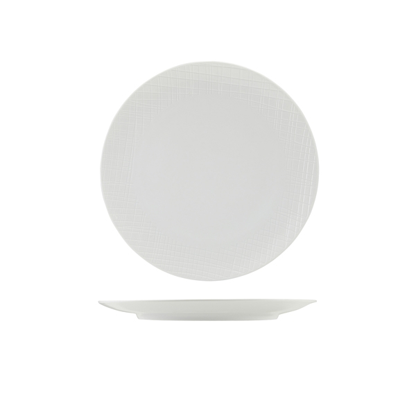 GENWARE | INCISE PORCELAIN LAVARA COUPE PLATE 25.5CM X 4 | CP-ILV25