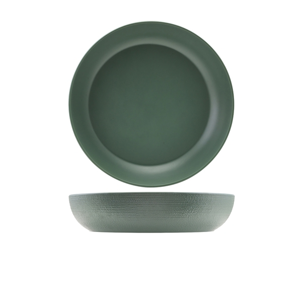 GENWARE | MELAMINE GREEN JUTE BUFFET BOWL 35 X 7.5CM | JT350967