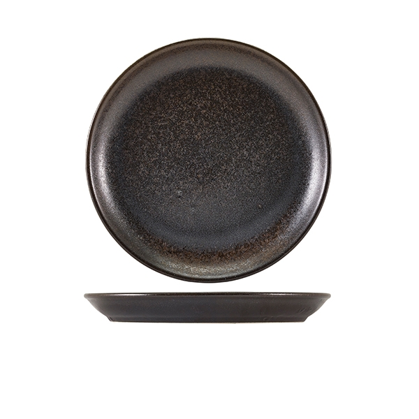 GENWARE | TERRA PORCELAIN BLACK COUPE PLATE 24CM X 6 | CP-PBK24