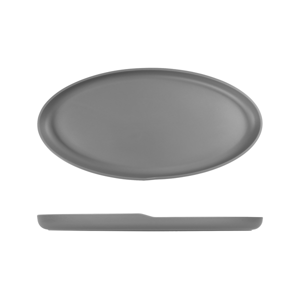 GENWARE | GREY COPENHAGEN OVAL MELAMINE DISH 47.5 X 24CM | CP472571