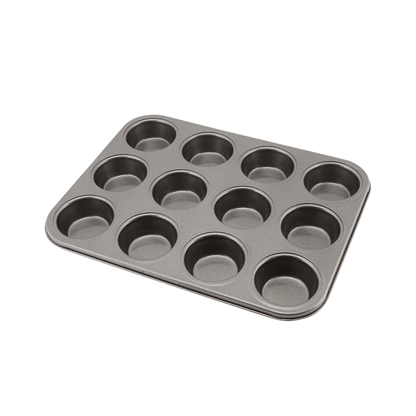 GENWARE | CARBON STEEL NON-STICK 12 CUP MUFFIN TRAY | MT-CS12