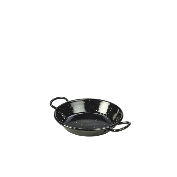 GENWARE | BLACK ENAMEL MINIATURE PAELLA PAN 12CM X 6 | E0212