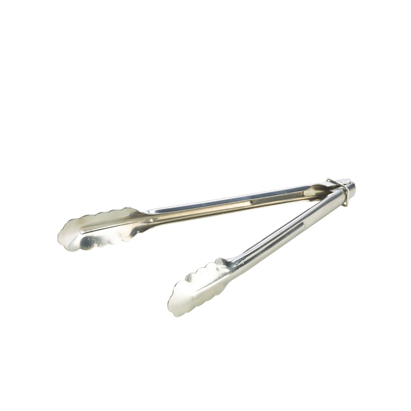 GENWARE | HEAVY DUTY STAINLESS STEEL ALL PURPOSE TONGS 12'' | HDT-12