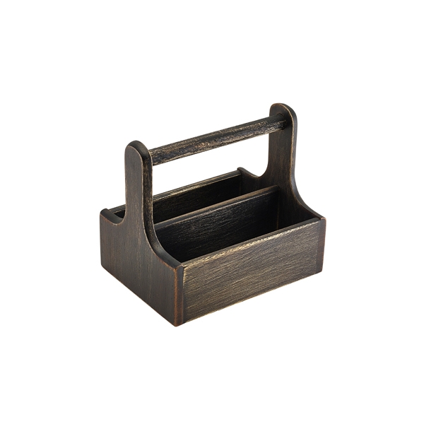 GENWARE | MEDIUM BLACK WOODEN TABLE CADDY | DWTC-MBK