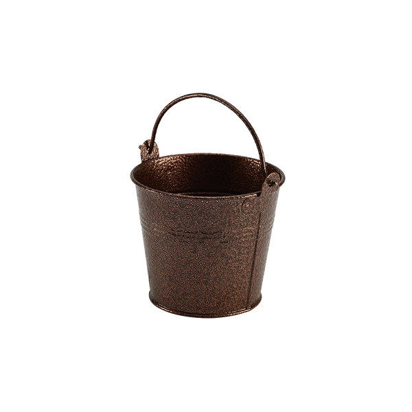 GENWARE | GALV/ST HAMMERED SERVING BUCKET 10CM DIA COPPER X 12 | GSHB10C