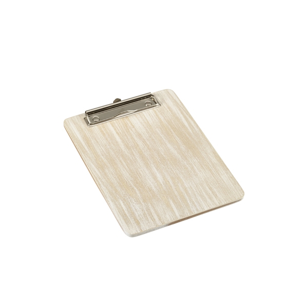 GENWARE | WHITE WASH WOODEN MENU CLIPBOARD A5 18.5X24.5X0.6CM | WMC17W