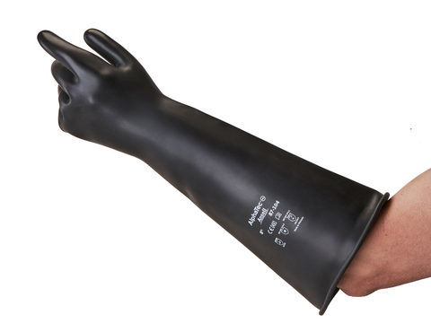 ANSELL (MARIGOLD) | ALPHATEC 17 INCH BLACK GAUNTLET GLOVE | 87-104