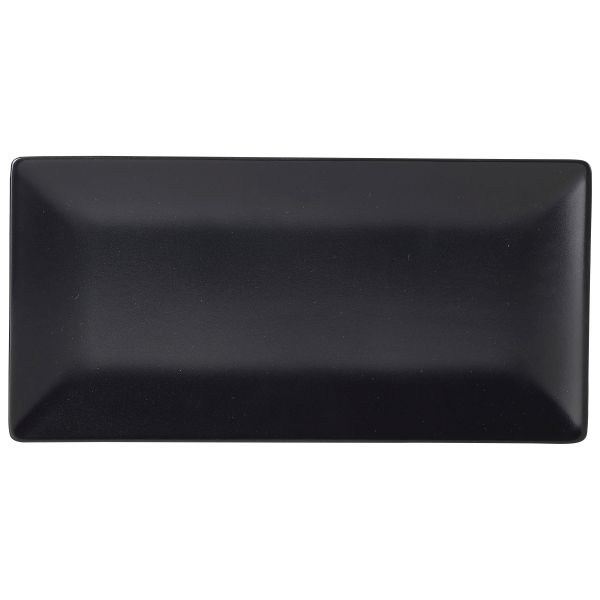 GENWARE | LUNA STONEWARE BLACK RECT PLATE 25 X 15CM/ 10 X X 6 | B2774
