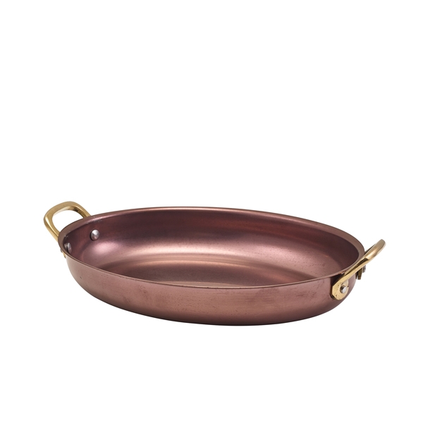 GENWARE | COPPER VINTAGE STEEL OVAL DISH 24.5 X 17.5CM X 6 | SSD24CV