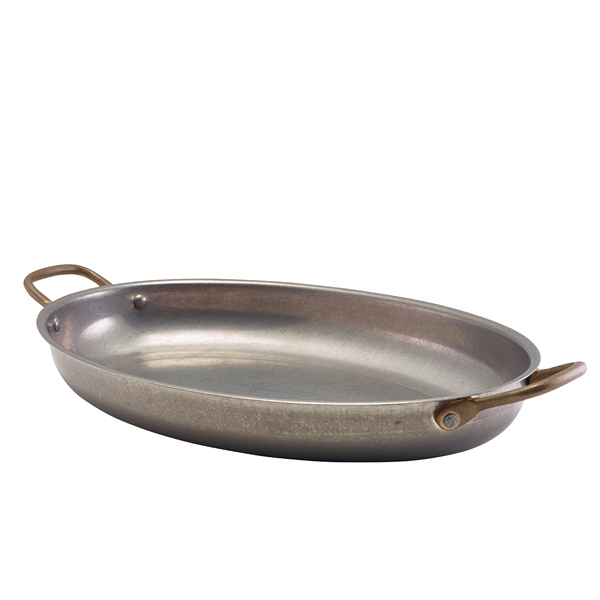 GENWARE | VINTAGE STEEL OVAL DISH 34 X 23CM X 3 | SSD34V