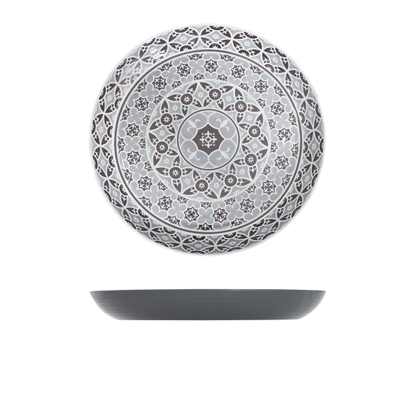 GENWARE | GREY MARRAKESH MELAMINE BOWL 38 X 4.5CM | MK380939