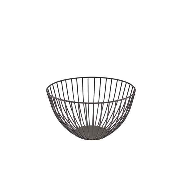 GENWARE | ROUND BLACK WIRE BASKET 24 X 13CM | WBSR2413BK