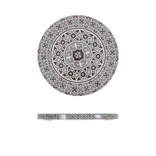GENWARE | GREY MARRAKESH MELAMINE ROUND SLAB 28.5CM | MK281339