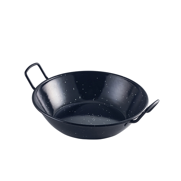 GENWARE | BLACK ENAMEL DISH 22CM X 6 | E0622