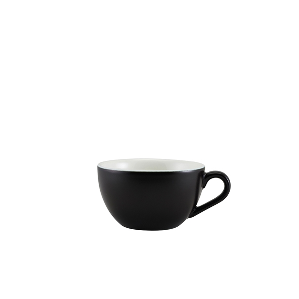 GENWARE | PORCELAIN MATT BLACK BOWL SHAPED CUP 17.5CL X 6 | 322118MBK