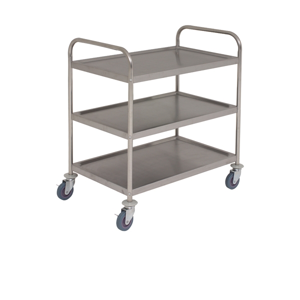 GENWARE | STAINLESS STEEL TROLLEY 85.5L X 53.5W X 93.3H 3 SHELVES | TROL3S