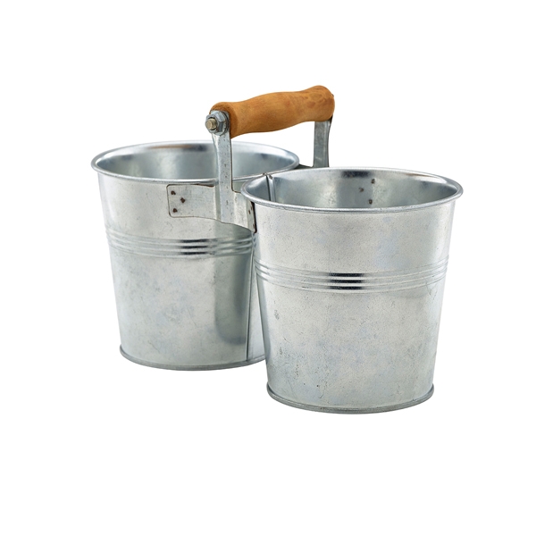 GENWARE | GALVANISED STEEL COMBI SERVING BUCKETS 12CM DIA X 12 | GSB12COM