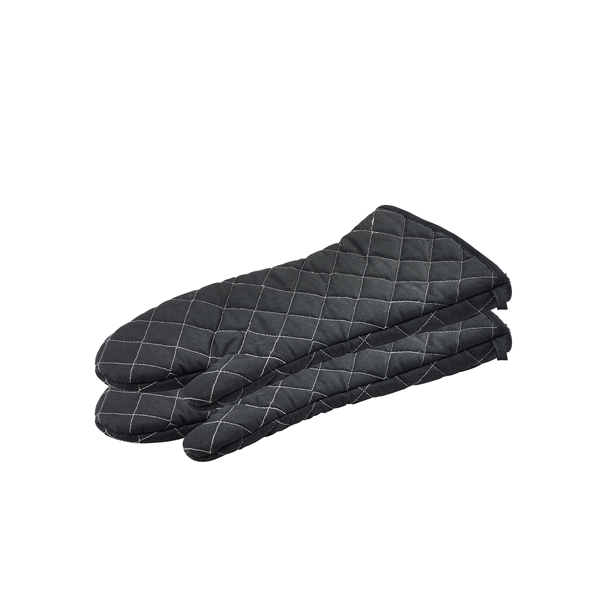 GENWARE | FLAME RETARDANT BLACK OVEN MITT PAIR | MIT17BK