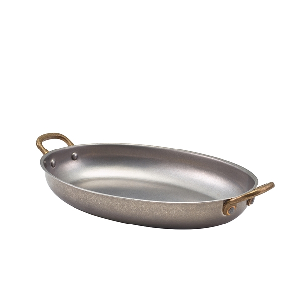 GENWARE | VINTAGE STEEL OVAL DISH 24.5 X 17.5CM X 6 | SSD24V