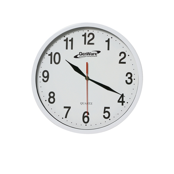 GENWARE | WALL CLOCK WHITE 24CM DIA | CLK