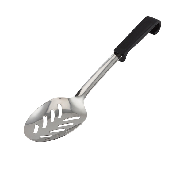 GENWARE | PLASTIC HANDLE SPOON SLOTTED BLACK | 577-05