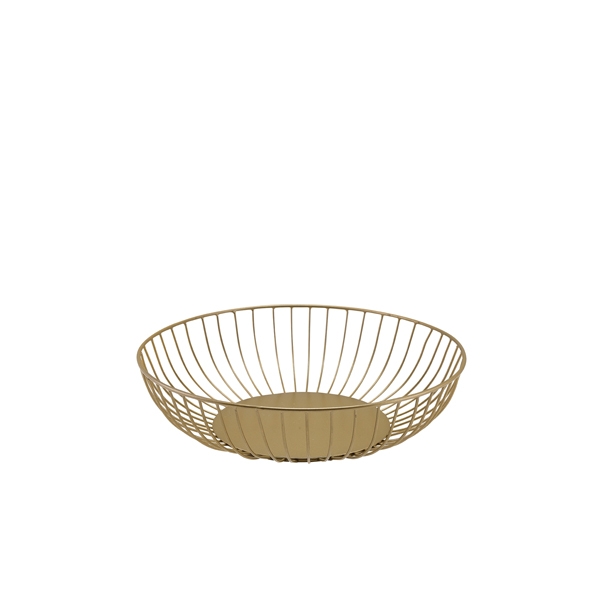 GENWARE | ROUND GOLD WIRE BASKET 27 X 7CM | WBSR277GD