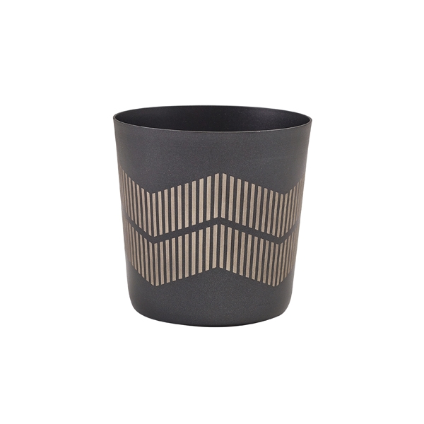 GENWARE | METALLIC BLACK LINED SERVING CUP 8.5 X 8.5CM X 12 | SVCL8MTBK