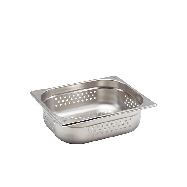 GENWARE | PERFORATED ST/ST GASTRONORM PAN 1/2 - 100MM DEEP | GNP12-100