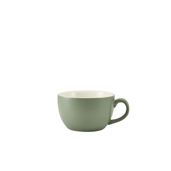 GENWARE | PORCELAIN MATT SAGE BOWL SHAPED CUP 17.5CL X 6 | 322118MSG