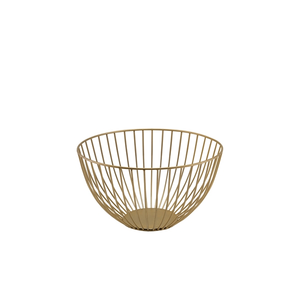 GENWARE | ROUND GOLD WIRE BASKET 24 X 13CM | WBSR2413GD