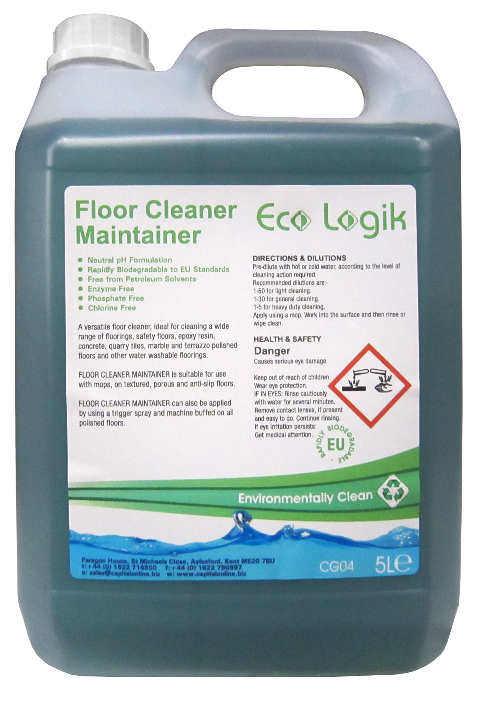 ECOLOGIK | FLOOR CLEANER MAINTAINER X 5 LTR | CG04