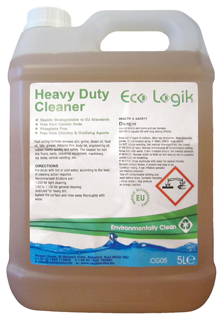 ECOLOGIK |  HEAVY DUTY CLEANER X 5 LTR | CG05