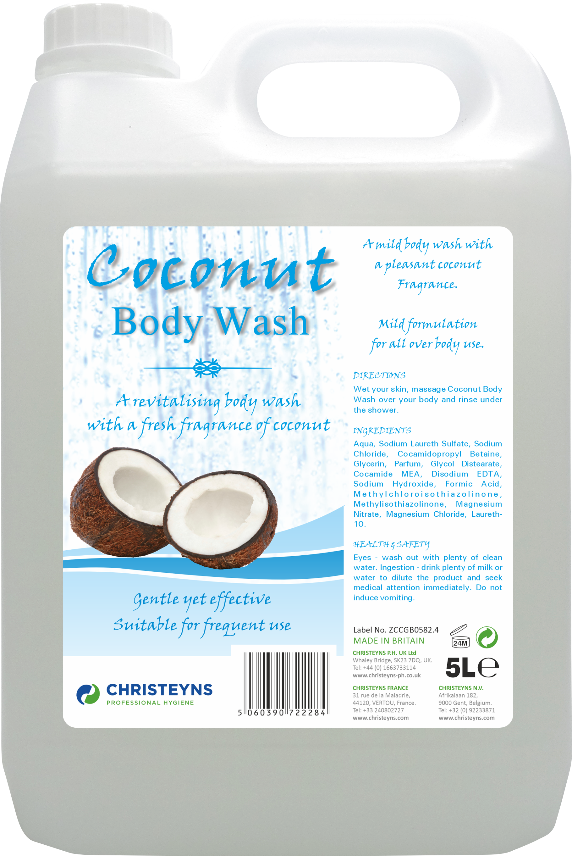 CHRISTEYNS (CLOVER) | 453 COCONUT BODY WASH X 5 LTR | 453