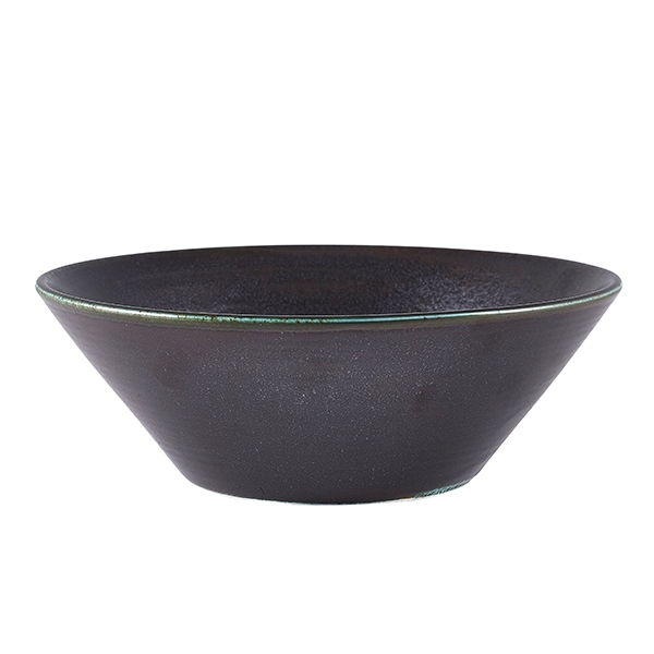 GENWARE | TERRA PORCELAIN BLACK CONICAL BOWL 19.5CM X 6 | CN-PBK19