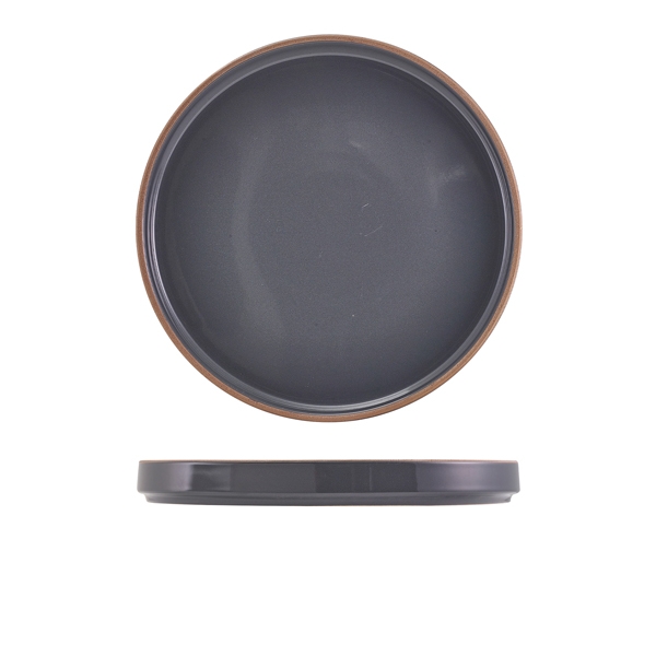 GENWARE | KAVA DARK GREY STONEWARE PRESENTATION PLATE 25CM X 6 | LP-KDG25