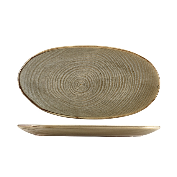 GENWARE | TERRA PORCELAIN GREY ORGANIC PLATTER 31CM X 6 | PL-PGG31