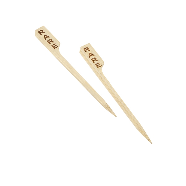 GENWARE | BAMBOO STEAK MARKERS 9CM RARE X 100 | BMBSM9-R