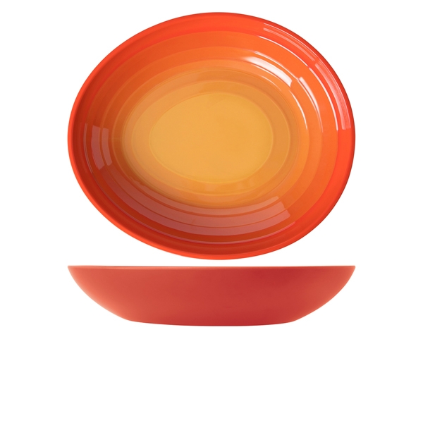 GENWARE | SUNSET ORANGE ATLANTIS M/MINE OVAL BOWL 38 X 32.5 X 7CM | AL382858