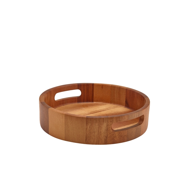 GENWARE | ACACIA WOOD ROUND SERVING TRAY 25CM | WRST25