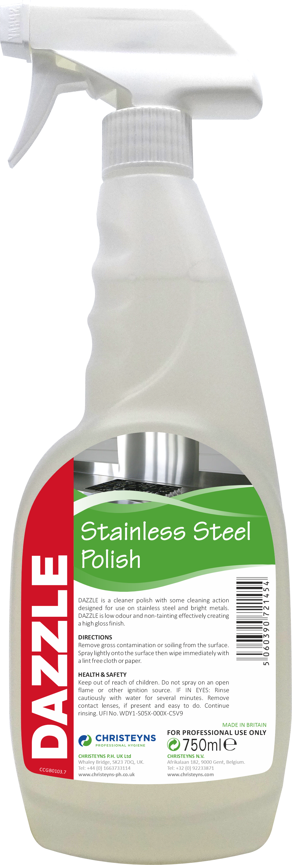 CHRISTEYNS (CLOVER) | 715 DAZZLE STAINLESS STEEL POLISH X 750 ML | 715 | 1315