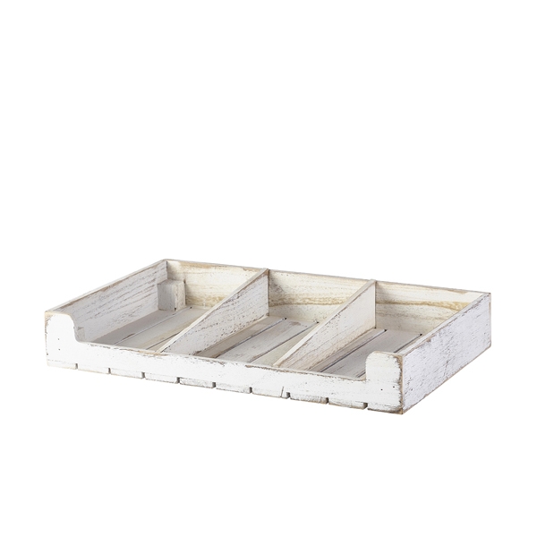 GENWARE | GENWARE WHITE WASH WOODEN DISPLAY CRATE | TR538W