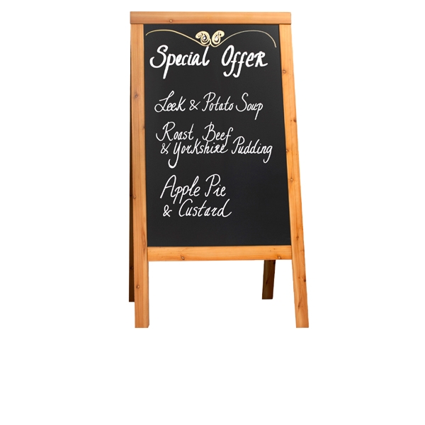 GENWARE | SANDWICH A-BOARD 70X120CM TEAK | SBS-TE-120