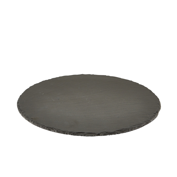 GENWARE | NATURAL EDGE SLATE PLATTER 30CM ROUND X 6 | SLTN-30