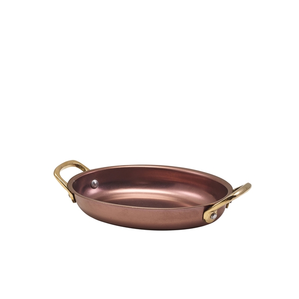 GENWARE | COPPER VINTAGE STEEL OVAL DISH 16.5 X 12.5CM X 6 | SSD16CV