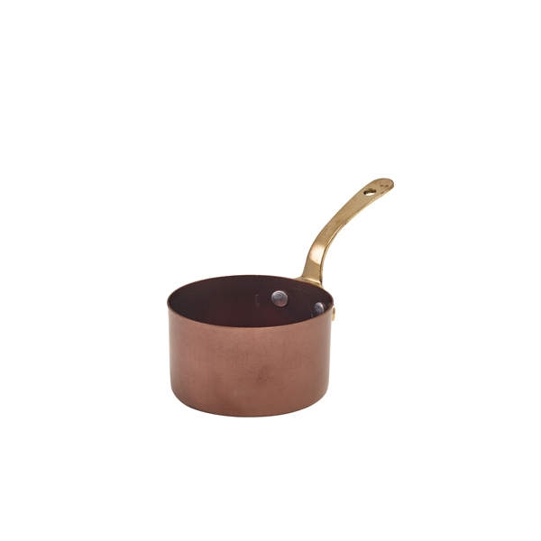 GENWARE | COPPER VINTAGE STEEL MINI SAUCE PAN 9 X 5.25CM X 6 | SMS9CV