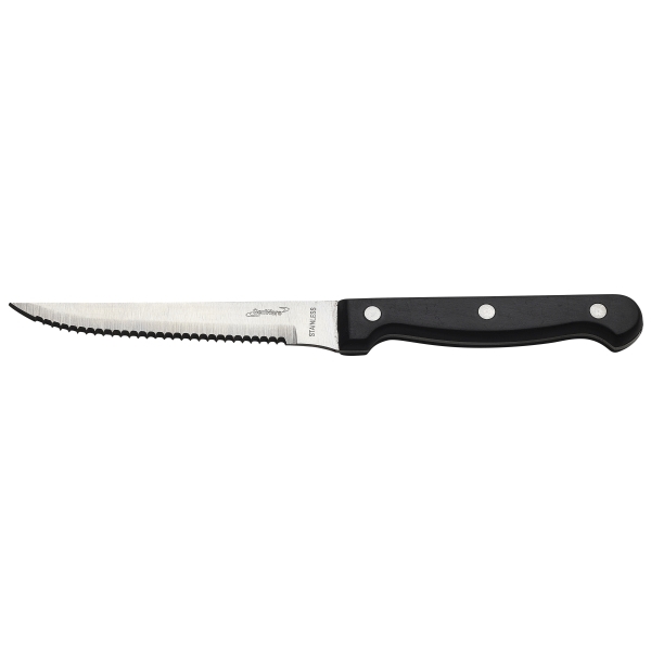 GENWARE | STEAK KNIFE BLACK POLY HANDLE X 12 | STK-BLK