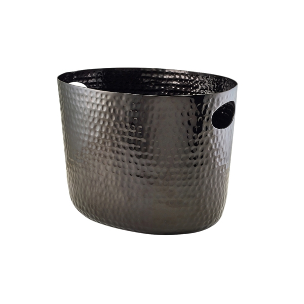 GENWARE | BLACK ALUMINUM HAMMERED WINE BUCKET | HWB12BK